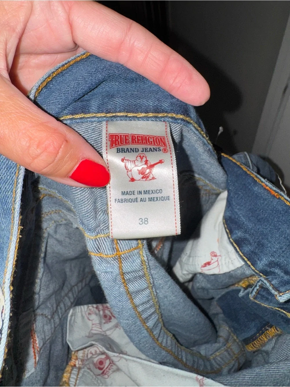 Vintage Y2K True Religion Section Straight Big T Stitch Jeans Buddha Patch